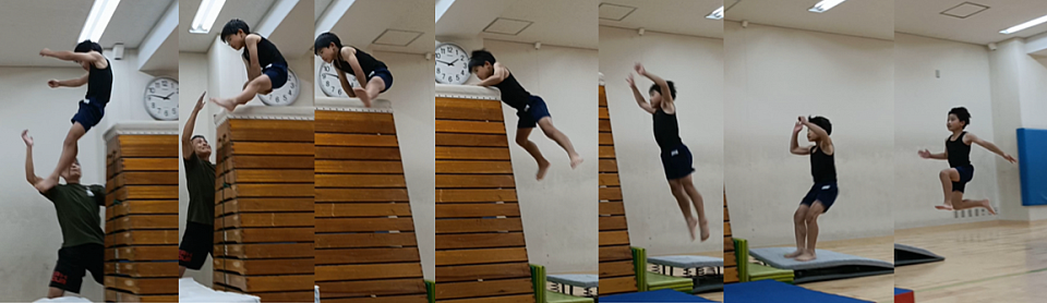 【開脚とび】2年生のA君、15段の開脚とび見事クリアされました！継続することの大切さをしっかりと見せてくれました(⌒∇⌒)　藤田