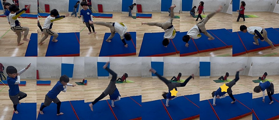 【片手側転】コツコツ練習を重ねて初めて立つことに成功しました(⌒∇⌒)　藤田