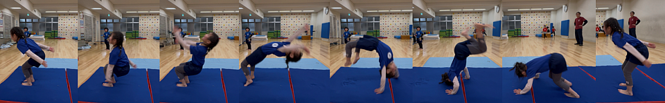 【バク転】もうすぐ小学生になるAちゃん。初のバク転（補助なし）成功です。みんなに見て貰えて嬉しい1日になりました(⌒∇⌒)　藤田