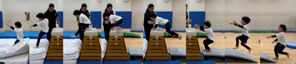 【跳び箱7段】2月では4段が最高記録だったY君、3月の猛特訓の成果もあり7段を跳ぶことに成功しました。次は8段を攻略しようと燃えていました！　　藤田