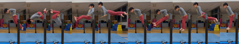 【後方支持回転】あと少しで、回れそう。という段階から月日が経ちましたが、今月のレッスンにて見事大成功！１つの目標を突破しました。　　藤田