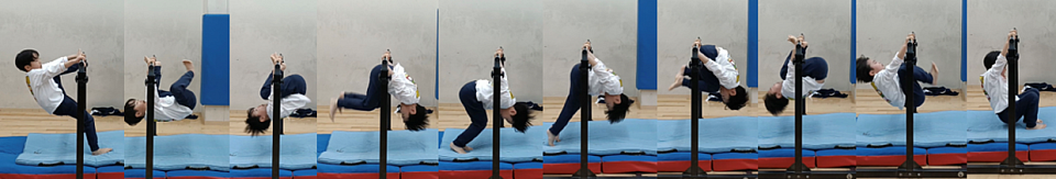 鉄棒「足抜き回り」、これまで自分で足を鉄棒につけて回る、これが出来なかったんですが、出来るようになりました！筋力UPの証明です！鈴井